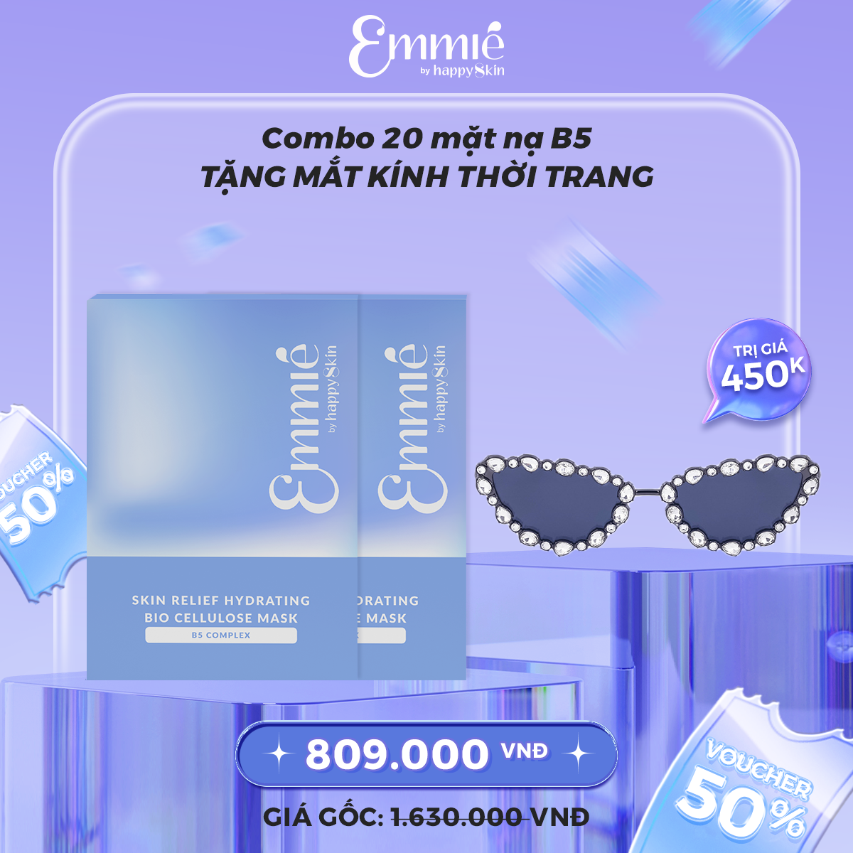 Mặt Nạ Cấp Ẩm Phục Hồi Da B5 Emmié By Happyskin