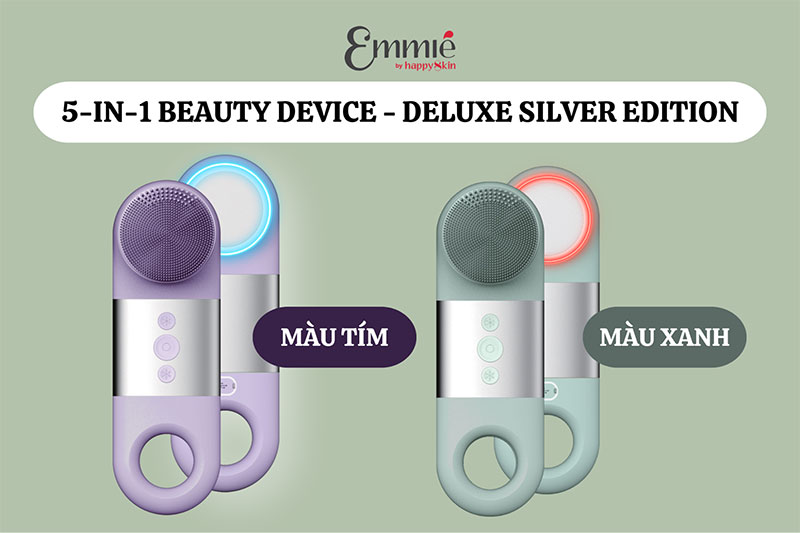 Máy Làm Đẹp Da Đa Năng Emmié SonicRadiant 5-in-1 Beauty Device - Deluxe Silver Edition