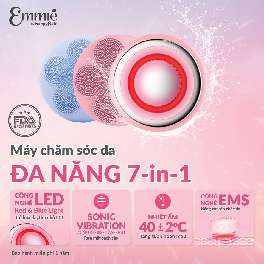 Công dụng Máy Chăm Sóc Da Đa Năng Emmié Glowmaster 7-in-1 Beauty Device